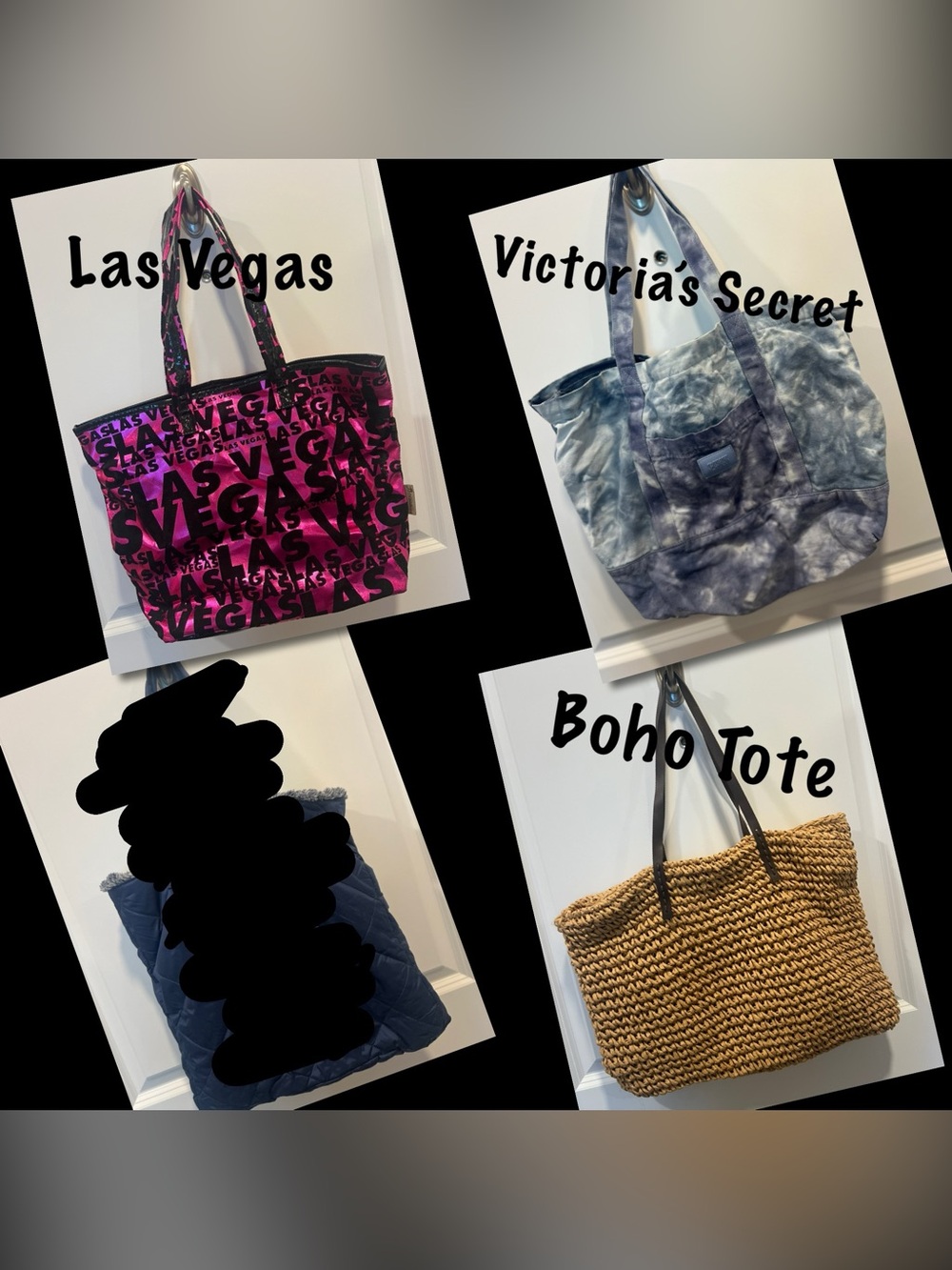 Victoria's Secret Blue Tie-Dye, Boho & Las Vegas Tote Bags